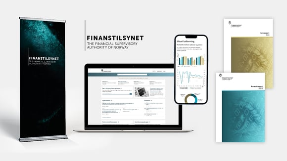 Visuelle eksempler på grafisk design hos Finanstilsynet