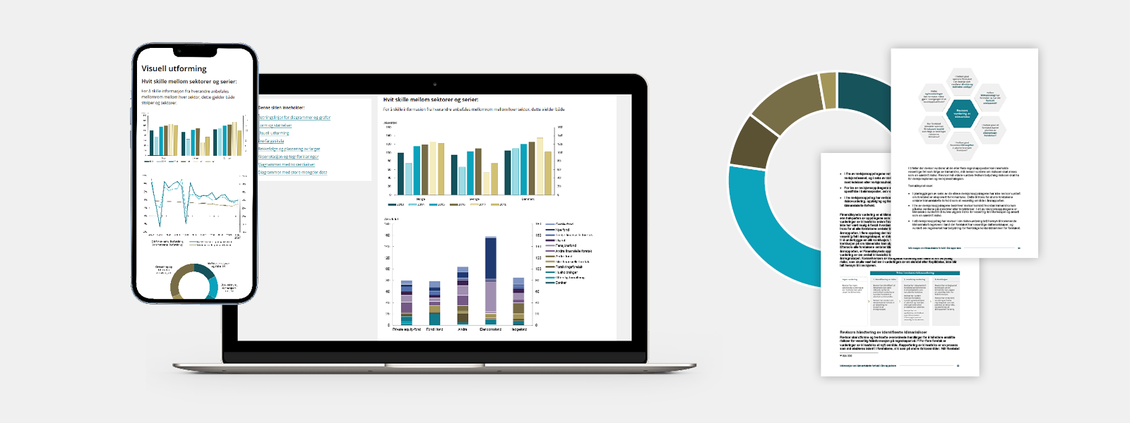 Visuelle eksempler på grafisk design hos Finanstilsynet