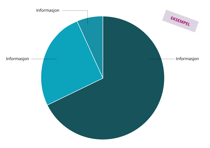 Eksempel på sektordiagram (kakediagram) med informasjon