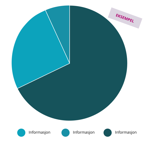 Eksempel på sektordiagram (kakediagram) med informasjon