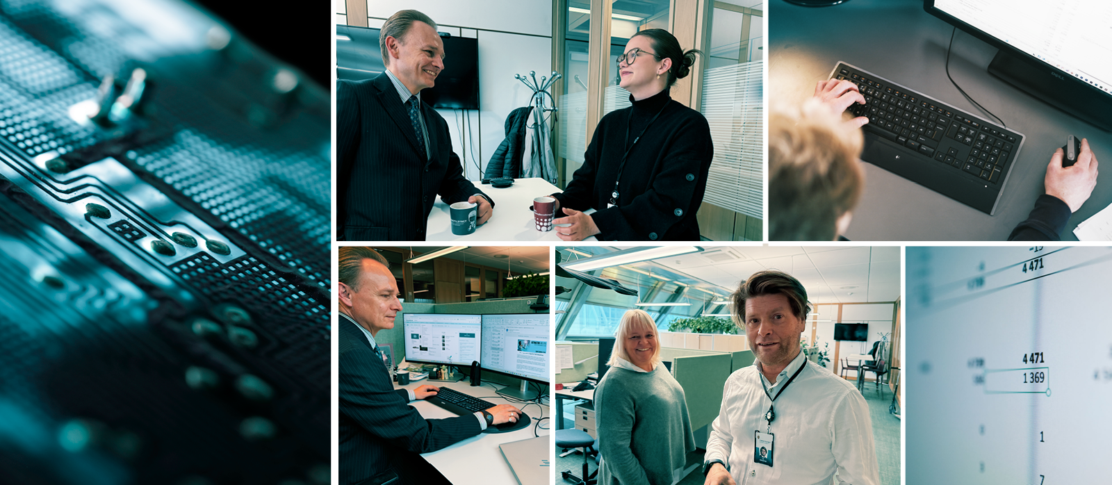 Bildecollage av eksempelbilder til Finanstilsynet.