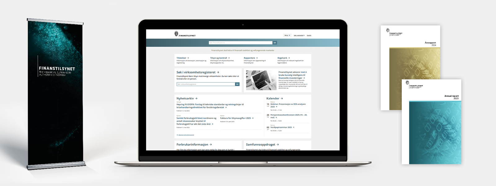 Visuelle eksempler på grafisk design hos Finanstilsynet
